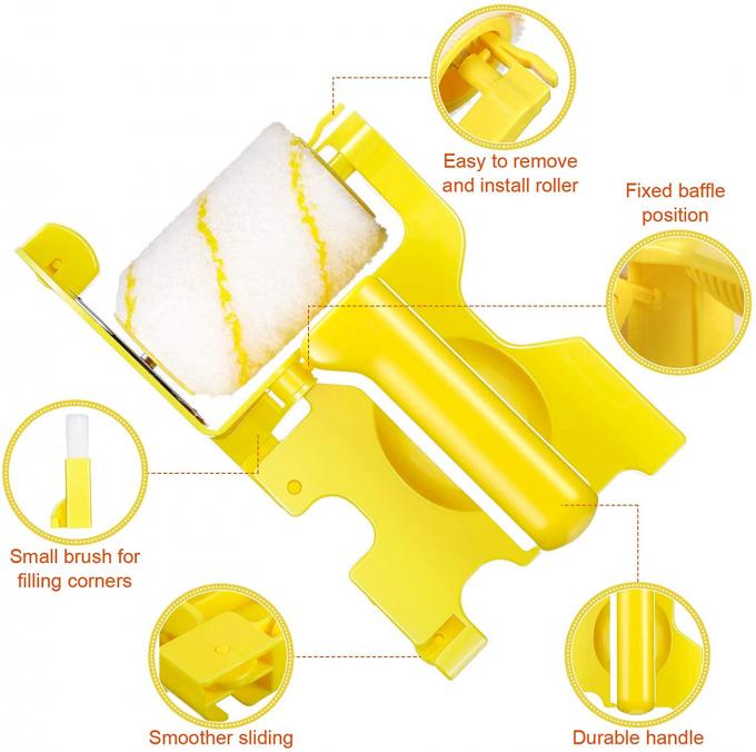 Clean Cut Paint Edger Roller Brush HandHeld With 2 Brush 2 Replacement Roller 2