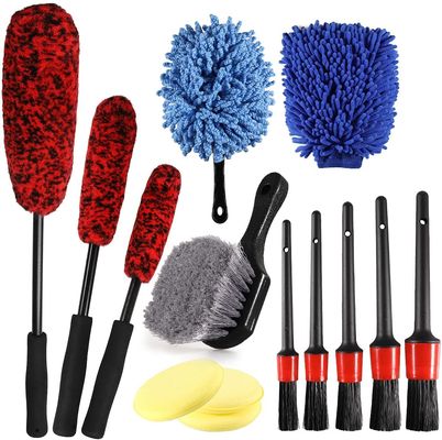 Synthetic Car Cleaning Brush Kit 14PCS OEM Wheel Tire Brush Cleaning Set