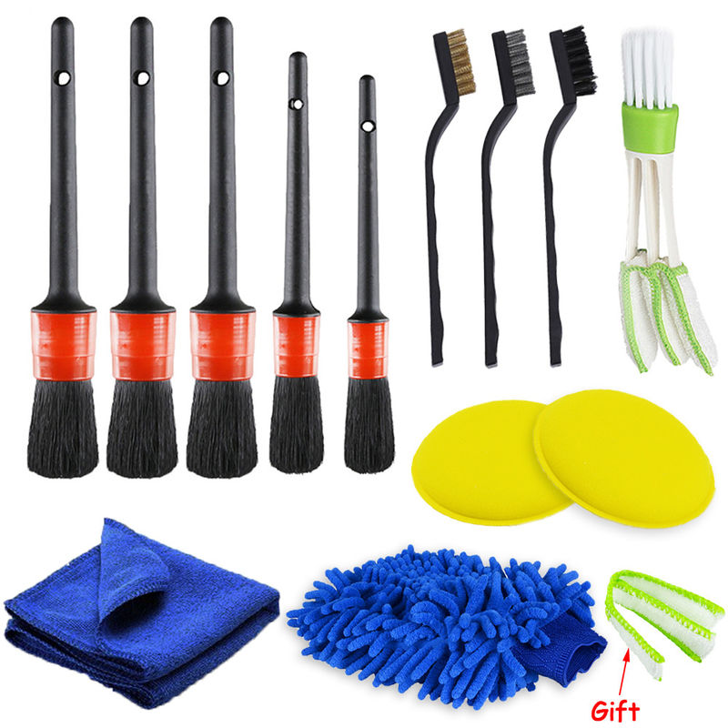 Good price 15cm Extension 5Pcs Car Cleaning Brush Kit Detailing Washing online