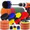 M14 Shaft 31pcs Power Drill Scrub Brush Attachment Set Scrub Bathroom